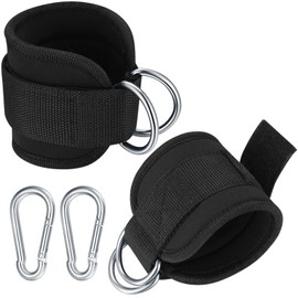 2 Pack Ankle Straps for Cable Machines, Ankle Straps Adjustable Fitness Ankle Bands for Gym, Fitness, Leg Exercise, Weightlifting, Legs, Double D Ring Ankle Cuffs for Men and Women