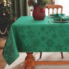 Honellaty Christmas Jacquard Tablecloth Rectangle, Classical Snowflake Patterns Table Cloth