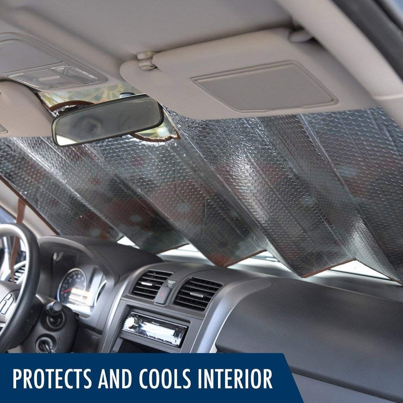 Biyejit Blue Fire Skull Print Car Windshield Visor Cover Thicken