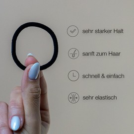 vinsk® Unisex Hair Bobbles for Men and Women Set [10 Pieces] | Very Strong Hold | Soft Hair Scrunchies Men & Women | Elastic Hair Bobbles Black with Very Strong Hold | Versatile Cable Scrunchie for