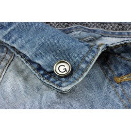 Miniblings Desired Letter ABC Brooch Pin Badge Typewriter Button White - Handmade Fashion Jewellery I Lapel Pin Button Pins, Letter: A, Metal frame