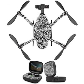 MightySkins Skin Compatible with GoPro Karma Drone Headphones wrap Cover Sticker Skins Abstract Black