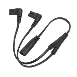 Diyeeni IEC 320 C8 to Dual C7 Power Cord, C8 Male to 2 IEC320 C7 Female Power Splitter Cable, 1 in 2 Out Power Splitter Cord, for LCD Monitors, Desk Lamps, Speakers