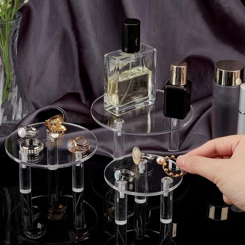 3 PCS Round Acrylic Display Stand Set Easy To Install