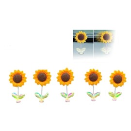 5Pcs for Cozy Hoome Sunflower,Sunnyvibe Ornaments for Car,Car Accessories,Creative Rocking Ornament,Sunflower Dashboard Decorations for Mother's Day Home Decor Accents