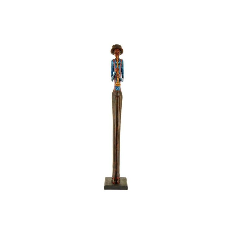 LIH Tall Standing Jazz Band Trumpeter Blue Shirt Figurine Ornament