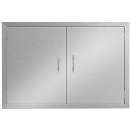 Seeutek Outdoor Kitchen Doors BBQ Access Door 28W x 19H Inch - Stainless Steel Double Wall Construction Vertical Door for Outdoor Kitchen Grilling Station or Commercial BBQ Island