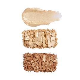 Paleta de iconos Revolution Highlight Luminous Champagne Shimmer | Trío de brillo en polvo en crema para un brillo duradero para la cara y el cuerpo, 