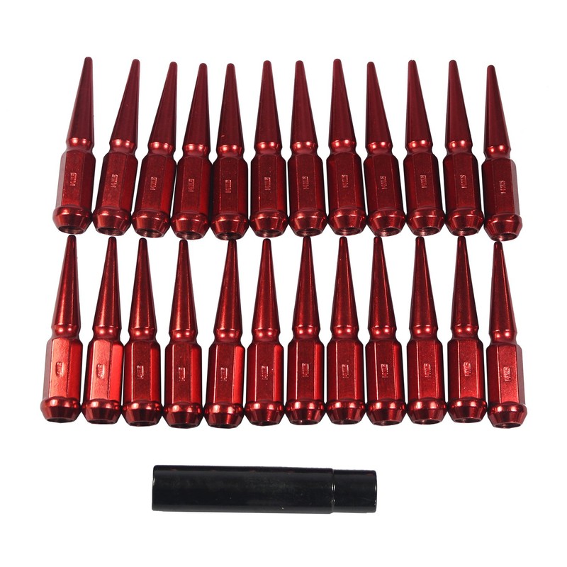 JDMSPEED New Wheel Spike Lug Nuts (24pcs) with 1 Socket