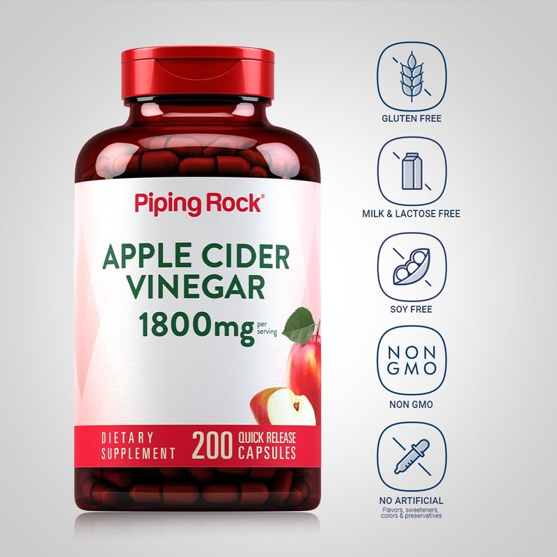 Piping Rock Apple Cider Vinegar Capsules 1800 mg | 200