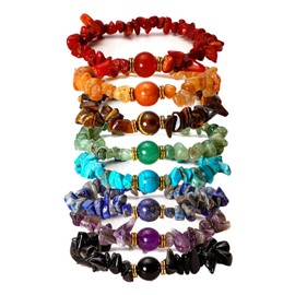MILAKOO Gemstone Bracelet Women's Natural 7 Chakra Bracelet Healing Bracelet Energy Bracelet Set, Gemstone