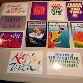Lot of 11 Vintage 80's NEW postcards, unused, range 82' to 86' closed gift store