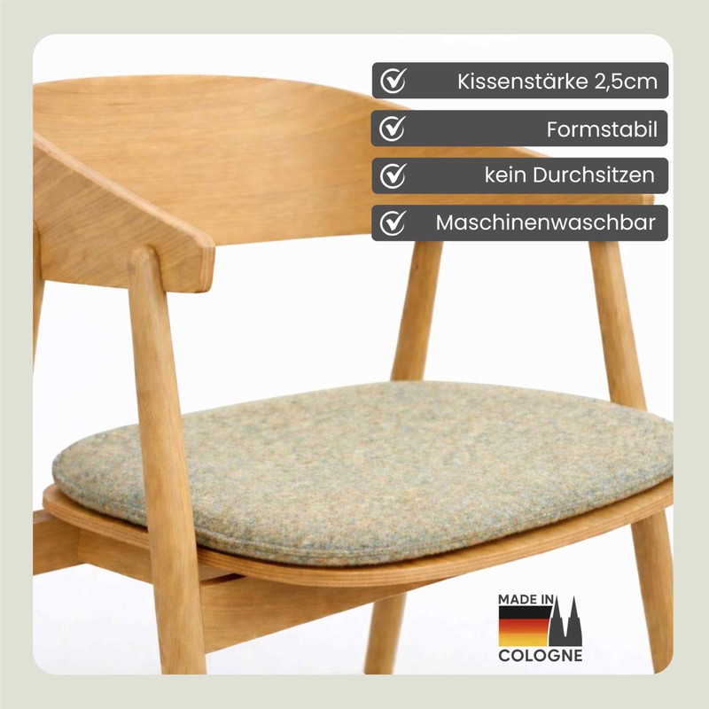 Feltd. Eco Felt Cushion Suitable for Armchair Chairs such as