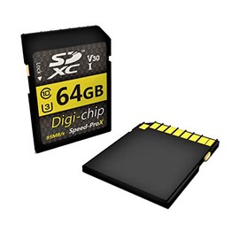 Digi-Chip 64GB SDXC Extreme Speed Class 10 UHS-3 Memory Card For Nikon D800, D800E, D3200, D600, D750, D5200, D7100, D610, D5300, D5600, D7500, D850, D3100, D3400, D3300 and D5100 Cameras