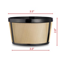 Reusable 4-5 Cup Basket Coffee Filter Fits Mr. Coffee, Cuisinart, Black & Decker, Hamilton Beach Coffee Makers, Stainless Steel, BPA-Free
