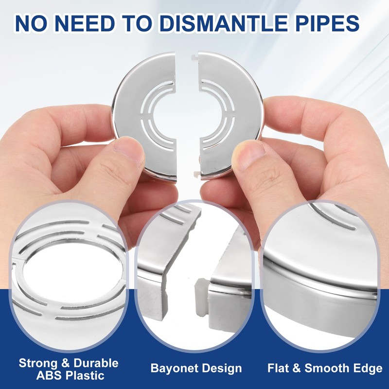 uxcell Wall Split Flange, 2 Pcs 70x25 mm - Cuttable