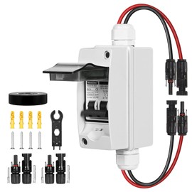 MINGSONG MINGSONG Solar Panels Disconnect Switch 50Amp DC Solar Shut Off Switch 400V 2 Poles Outdoor AC Small Miniature Circuit Breaker Box, IP65 Waterproof UV-Proof for PV Homes