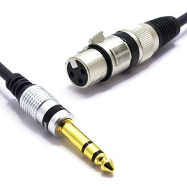 VITALCO XLR Female to 6.3 mm Stereo Jack Cable 1.5 m Microphone Cable 3-Pin to 6.3 TRS Jack Plug Adapter