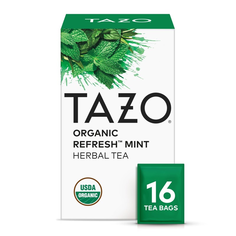 TAZO Tea Bags, Regenerative Organic: Refresh Mint Herbal Tea, &