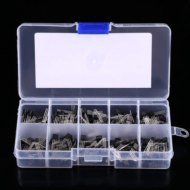 200 pieces 10 values silicon transistors assortment BC337, BC327, 2N2222,