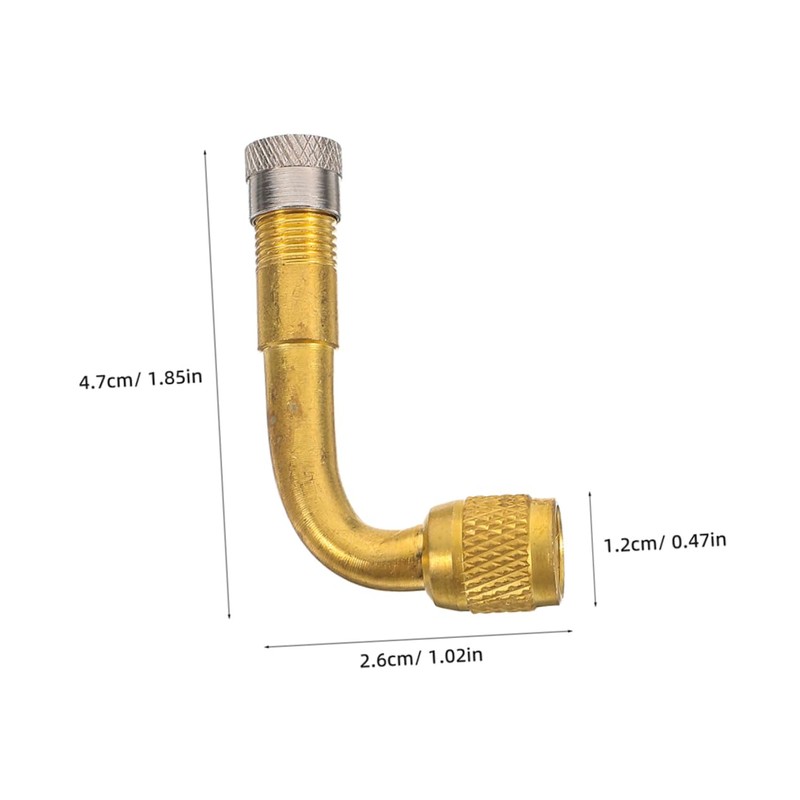 ULTECHNOVO 2PCS Angled Brass Tire Valve Extension Adapter for Quick