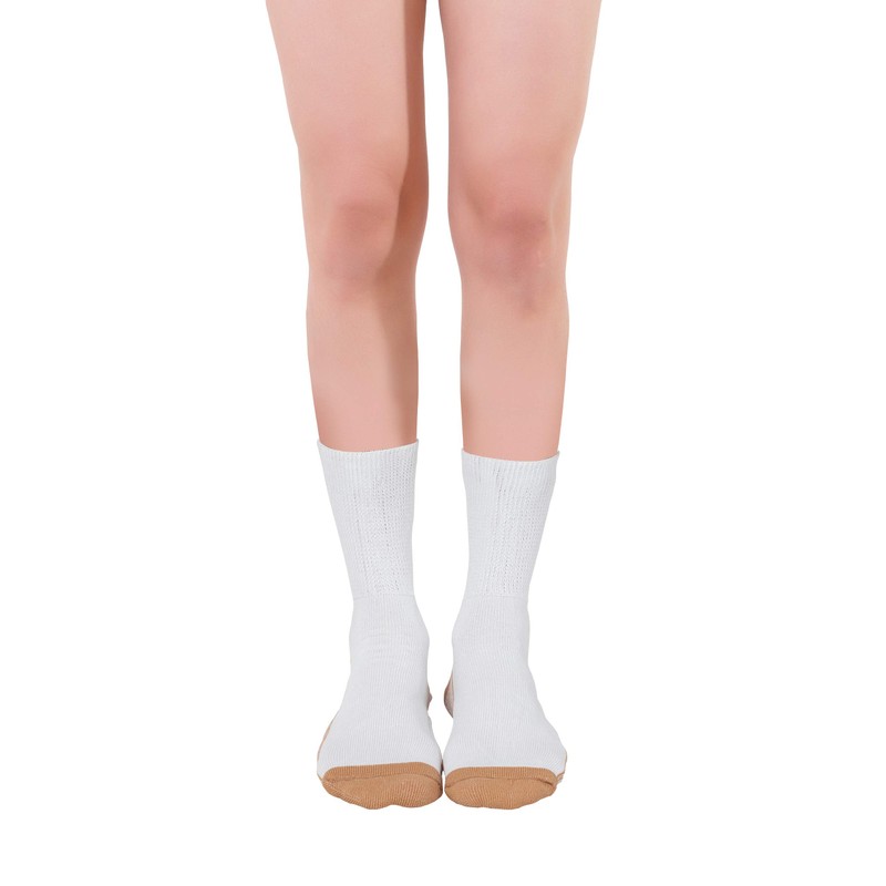 Glucology Copper-Based Socks Single Pack| White | Non-Binding | Extra-padding