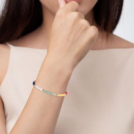 Armband für Frauen - Echtes Naturstein Armband - Perlenarmband für Damen - Heilkristall & Naturstein Schmuck Personalisierte Geschenke für Frauen mit winzigen 4mm Perlen