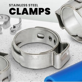 Supply Giant H-PUDS0034 3/4 Inch Oetiker Stainless Steel Crimp Rings, 360 Stepless Design, Narrow Band One Installation Tool for all Clamp Sizes Grip Tool Lightweight Design Economical & Easy Install