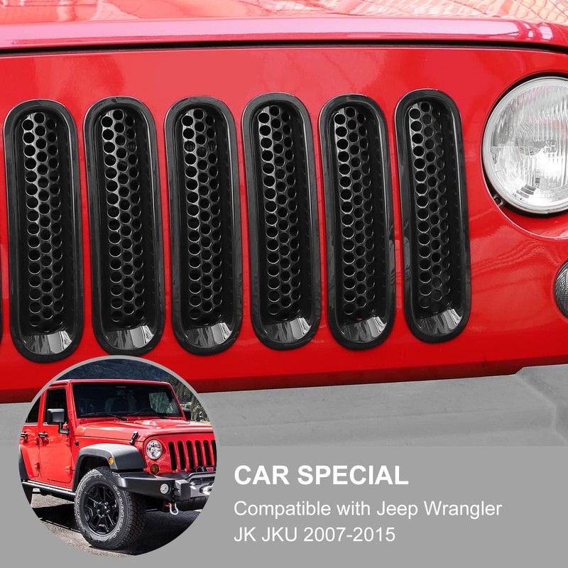 Insertos de rejilla de malla para Jeep Wrangler JK &