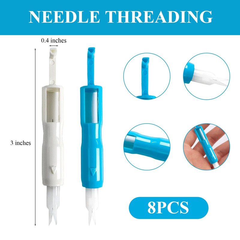 8 Needle Threaders,Automatic Needle Threader,Needle Threaders Hand Sewing,with 2 Anti-Trap