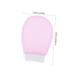 SAFIGLE 1 Pair Exfoliating Bath Gloves Soft Pink Scrubbing Mitts for Body Exfoliation Gentle Massage Suitable for Oily Dry Skin Easy to Clean for Friends Family