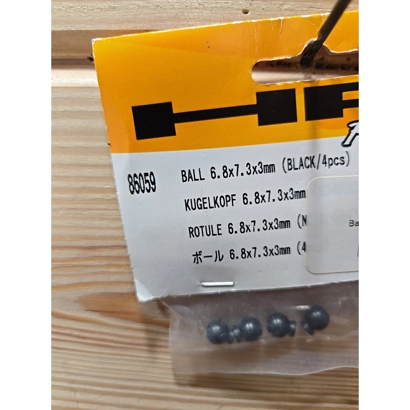 HPI #86059 BALL 6.8×7.3×3 BLACK 4PCS
