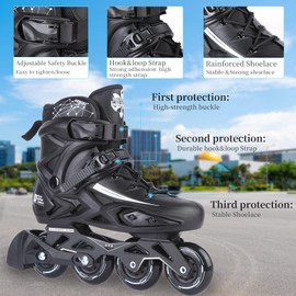 Inline Skates for Women and Men, High Performance Fitness Racing Aggressive Outdoor Inline Speed Skates Unisex (Men 9/Women 10, Black 42)