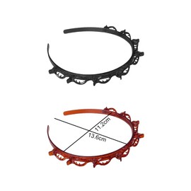 Pack of 2 Headband with Clips, Hair Bobbles with Clips, Headband with Tooth Headband Braid Tool, Hairstyle Aid for Women and Girls, Long and Short Hairstyles (Black + Red)