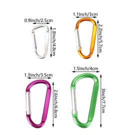 SWATOM Aluminum D-Shape Carabiner Clip 1.8 Inches Spring Snap Hook Keyring Carabiners for Camping Traveling Hiking Keychains Outdoor Accessories (10Pcs)