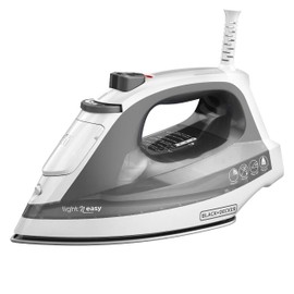 BLACK+DECKER Light ‘N Easy Compact Steam Iron, IR1020S, Stainless Steel Soleplate, Spray Mist, Anti-Drip, Auto Shutoff