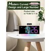 Cadmos Modern Curved Cute Digital Alarm Clock,Colorful Led Display,Adjustable Volume,Weekday/Weekend