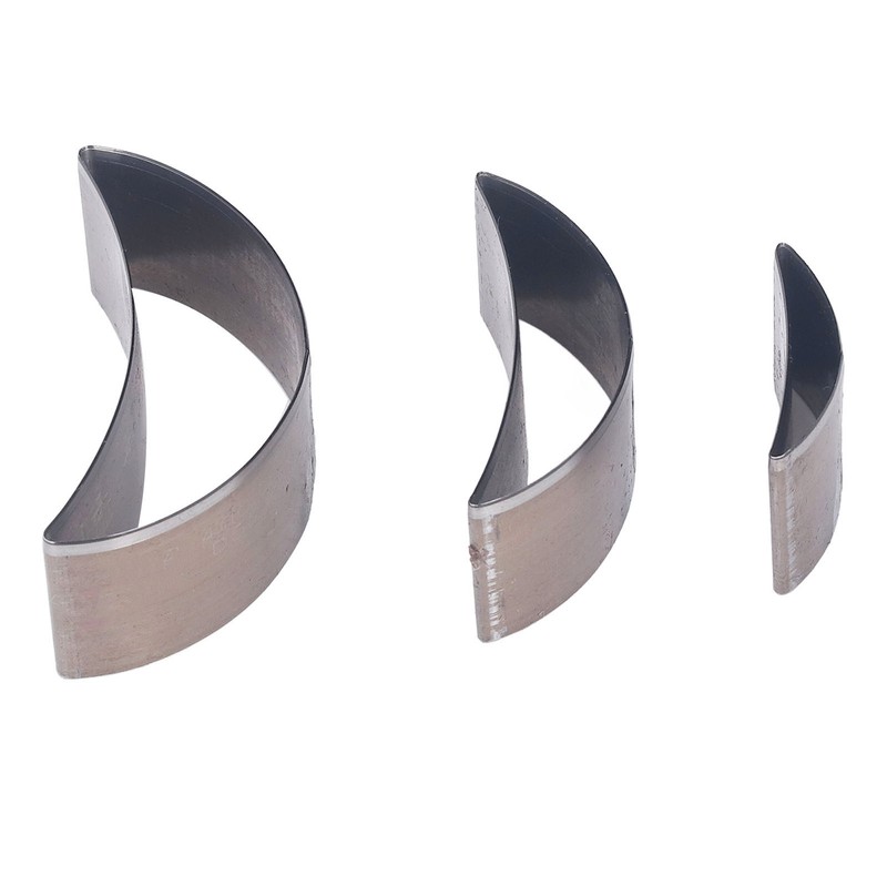 3PCS Cutting Die Set Alloy Steel Curved Moon Shape Hollow