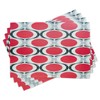 Lunarable Modern Place Mats Set of 4, Pattern with Red
