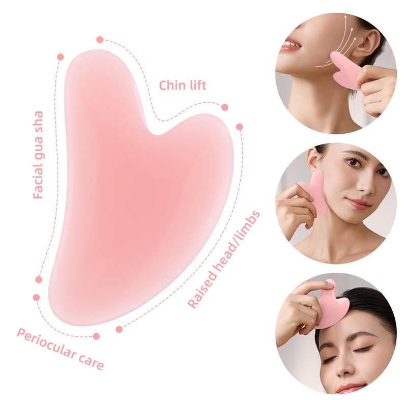 Rose Quartz Face Roller Gua Sha Set, Face Roller &