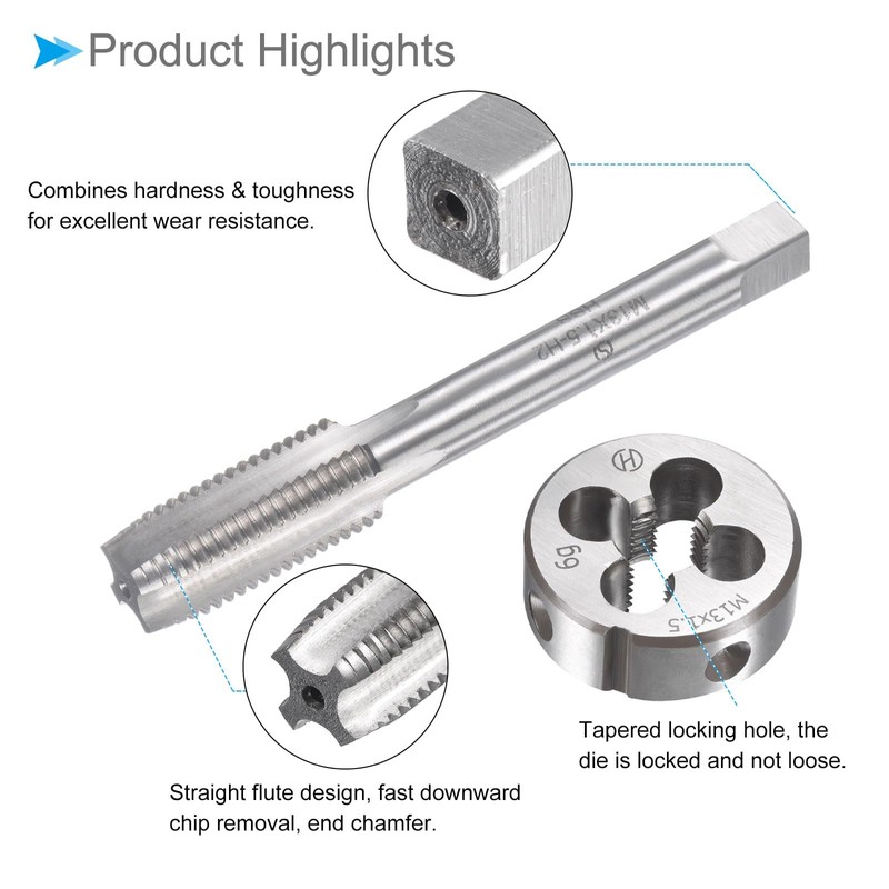 CoCud Tap and Die Set M13 x 1.5 Thread Metric