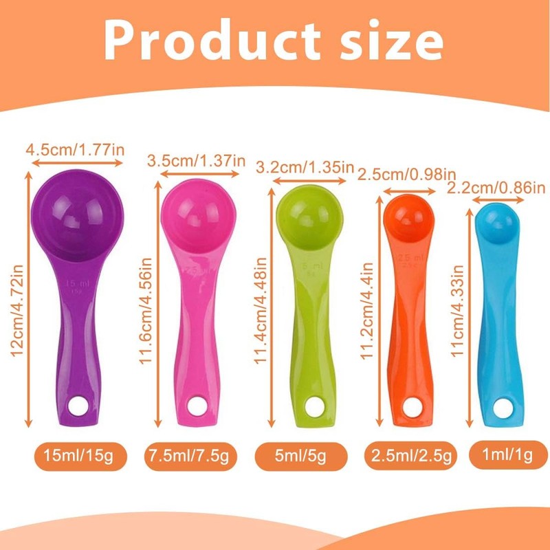 EIHI 5 Piece Measuring Spoons Set 5 Pieces in 5