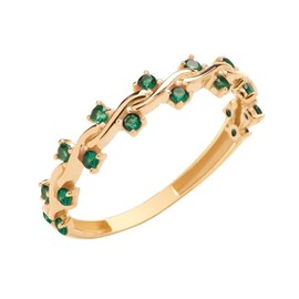 Old English Jewellers 9ct Yellow Gold Emerald Ladies Eternity Ring size J K L M N O P Q R S T U (K)