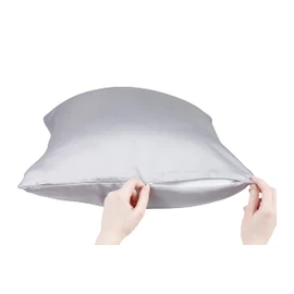 Anti Acne Pillowcase - King Size 20"x36" with Zipper, Premium 75% Viscose Derived from Bamboo, 25% Modal Blend, Gray, 1 Piece - Cooling Silky Satin Pillow Case - Oeko-TEX Certified