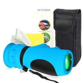 LURNODY A Blue Telescope Kids Binoculars Magnification 8-12X Clear Vision Telescope for Kids 3, Suitable Birthday Gift for Children Aged 3-12 Years, School Gift