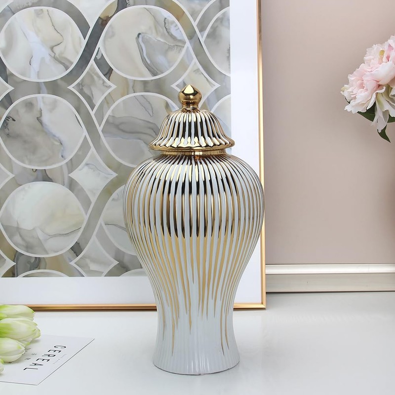 Decorative Ceramic Ginger jar with lid,Storage Ginger jar,Ceramic vase for