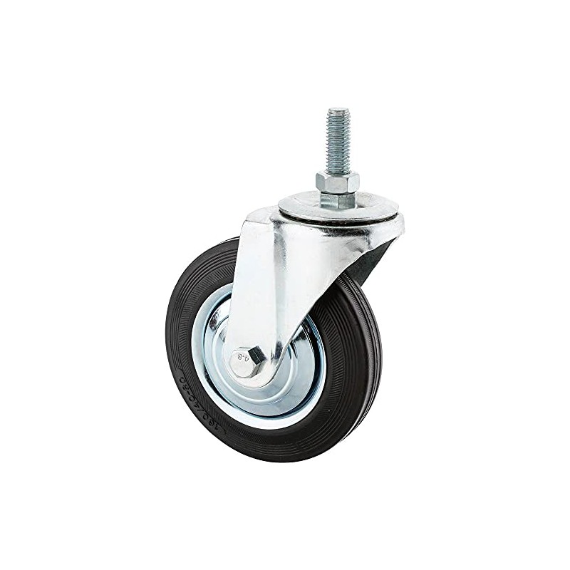 Steelex D2545 Threaded Swivel Industrial Hooded Caster, 6-1/4-Inch, Black