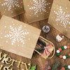 JarThenaAMCS 30Pcs Winter Kraft Paper Bags with 40 Sheets Tissue