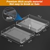 2 Pack Serving Tray with Handles, Clear Acrylic Tray for