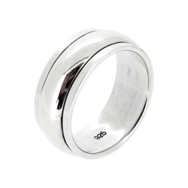 VN Jewelry MENS WOMENS 8mm Solid 925 Sterling Silver Ring, Finger Ring, Plain Spinning Ring | Men's Silver Ring size 8-14 (8)